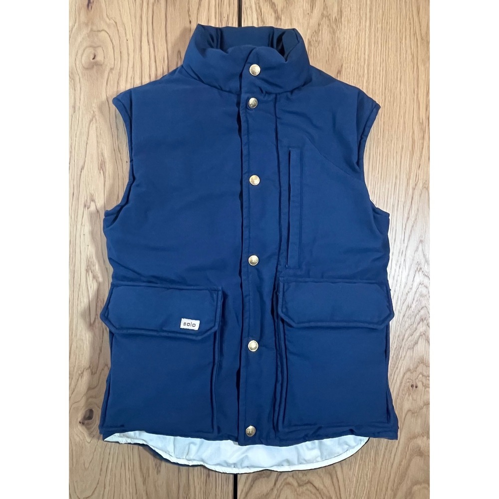Solo Vintage Down Outdoor Vest Mens XXS Blue 1977 Gorpcore Puffer